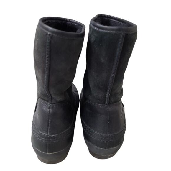 UGG Womens Size 7 Event Snowpeak Waterproof Rubber Bottom Short Black Booties - Picture 4 of 8